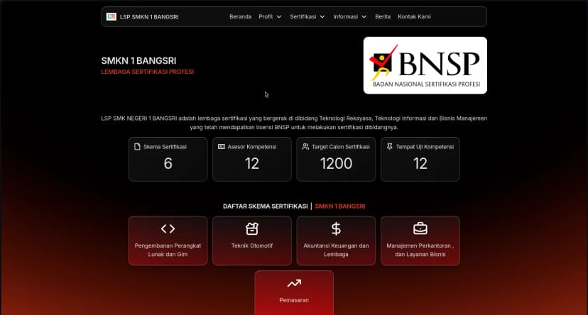 Website LSP SMKN 1 Bangsri